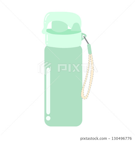 Mint green reusable water bottle with carrying loop for eco-friendly hydration Mint green reusable water bottle with carrying loop for eco-friendly hydration 130496776