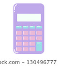 Pastel purple calculator with pink and blue accents 130496777