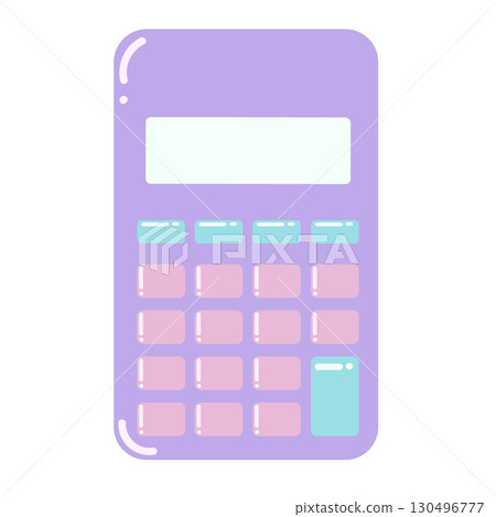 Pastel purple calculator with pink and blue accents Pastel purple calculator with pink and blue accents 130496777