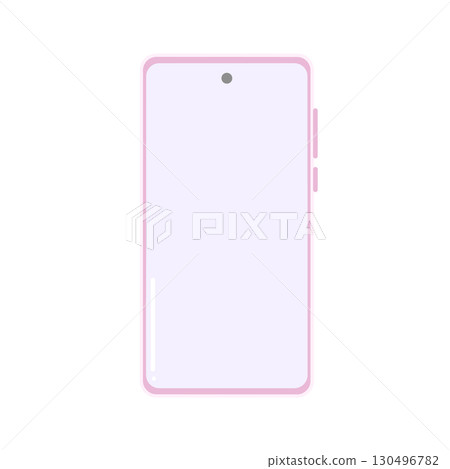 Minimalistic pink smartphone design with camera and button details 130496782
