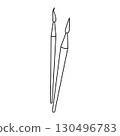 Minimalist black and white art brushes illustration 130496783