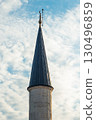 Istanbul, Turkey. Elegant minaret of an Ottoman-style mosque. Islamic architecture, cultural heritage, and the spiritual identity of Turkey. 130496859