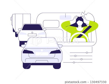 Traffic jam abstract concept vector illustration. Traffic jam abstract concept vector illustration. 130497330
