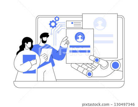 AI-Driven Recruitment and Screening abstract concept vector illustration. 130497346
