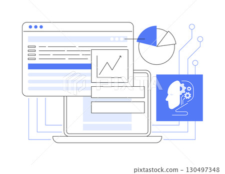 AI-Enhanced Predictive Maintenance abstract concept vector illustration. AI-Enhanced Predictive Maintenance abstract concept vector illustration. 130497348