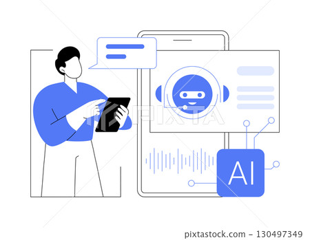 AI-Powered Voice Assistants abstract concept vector illustration. 130497349