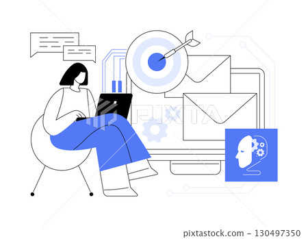 AI-Driven Email Campaign Optimization abstract concept vector illustration. 130497350