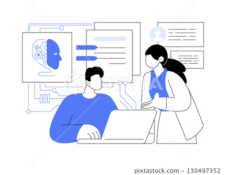 AI-Powered Note-Taking abstract concept vector illustration. AI-Powered Note-Taking abstract concept vector illustration. 130497352
