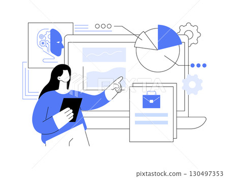 AI-Driven Workflow Automation abstract concept vector illustration. 130497353