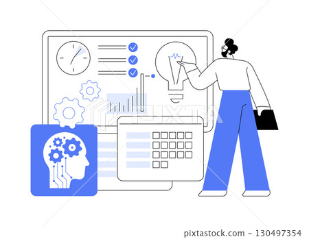 AI-Powered Project Planning abstract concept vector illustration. AI-Powered Project Planning abstract concept vector illustration. 130497354