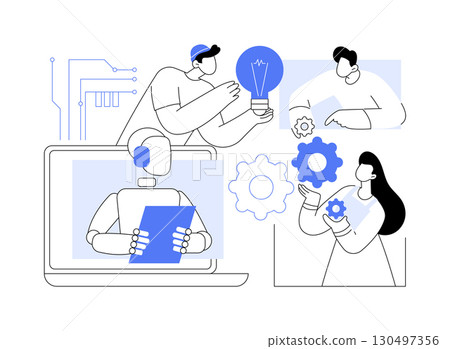 AI-Driven Collaboration Insights abstract concept vector illustration. 130497356