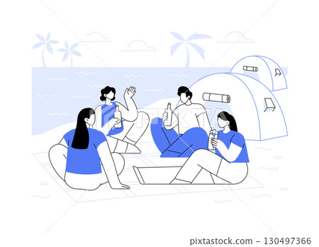 Camping life isolated cartoon vector illustrations. Camping life isolated cartoon vector illustrations. 130497366
