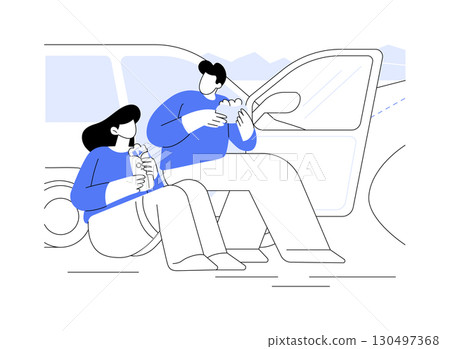 Road trip snack isolated cartoon vector illustrations. 130497368