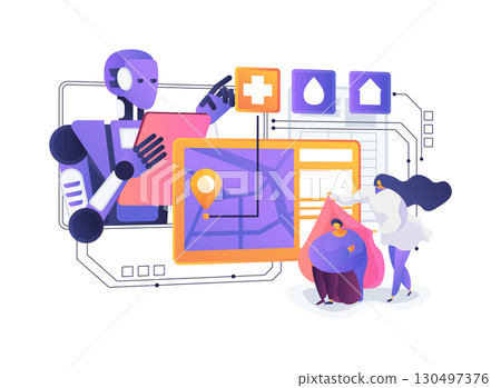 AI-Guided Resource Allocation Optimization abstract concept vector illustration. 130497376