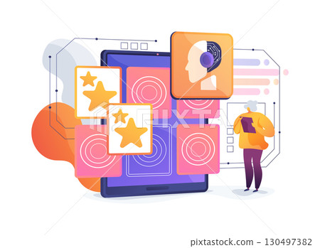 AI-Intelligent AI-Assisted Memory Training Games abstract concept vector illustration. 130497382