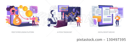 AI Tools for Smart Personal Finance abstract concept vector illustrations. AI Tools for Smart Personal Finance abstract concept vector illustrations. 130497395