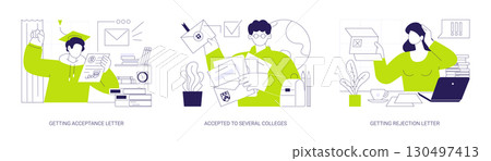 College admission isolated cartoon vector illustrations se 130497413