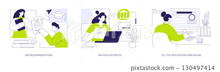 College application isolated cartoon vector illustrations se 130497414