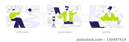 Self-improvement coaching isolated cartoon vector illustrations se 130497419