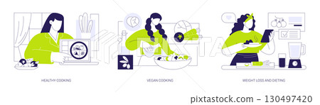 Cooking and nutrition workshop isolated cartoon vector illustrations se 130497420