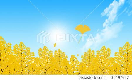 秋天的天空和秋天的樹木 秋天的天空和秋天的樹木 130497627