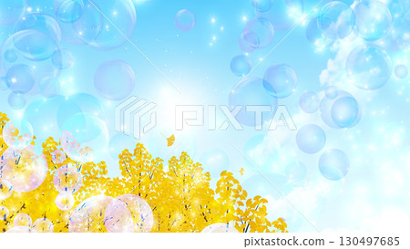 Autumn sky and autumnal trees 130497685