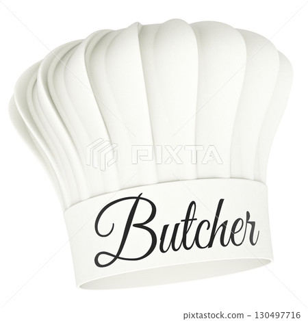 Butcher, chef hat. 3D rendering 130497716