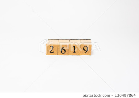 Product photo of numbers lined up on wooden blocks 2619 130497864