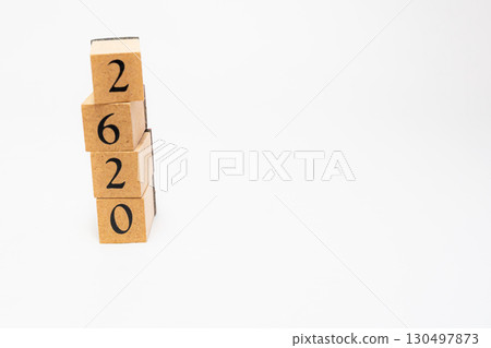Product photo of numbers lined up on wooden blocks 2620 130497873