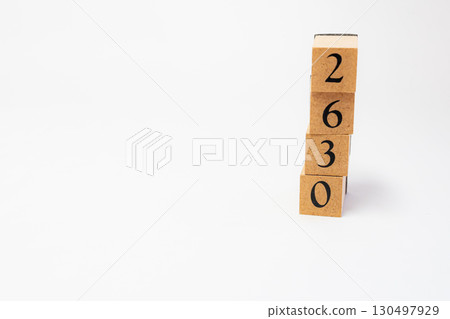 Product photo of numbers lined up on wooden blocks 2630 Product photo of numbers lined up on wooden blocks 2630 130497929