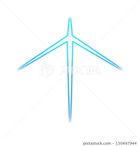 藍色發光向上箭頭圖示（透明背景） 130497944