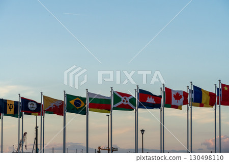 Flag fluttering in the wind Flag fluttering in the wind 130498110