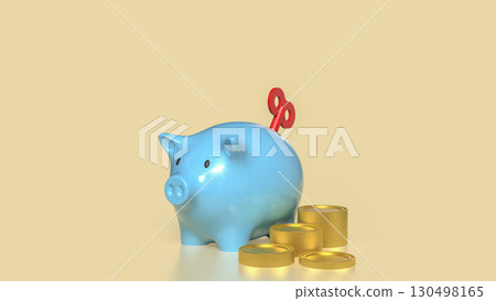 The Piggy Bank and gold coins for earn or saving concept 3d Rendering. The Piggy Bank and gold coins for earn or saving concept 3d Rendering. 130498165
