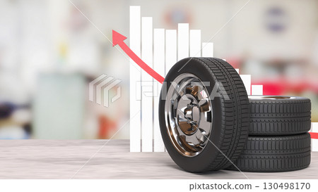 The Tire for Auto mobile or garage concept 3d Rendering. The Tire for Auto mobile or garage concept 3d Rendering. 130498170