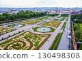 Amazing Belvedere Garden in springtime in Vienna and the Lower Belvedere building. May trip 130498308
