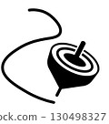旋轉的陀螺的單色圖示插圖 130498327