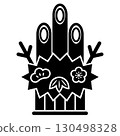 為慶祝新年而繪製的門鬆的簡單剪影插圖 130498328