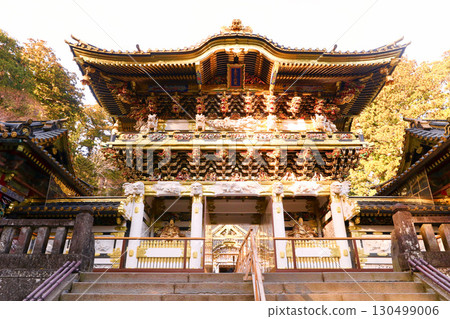 Nikko City, Nikko Toshogu Shrine, Yomeimon Gate at dusk Nikko City, Nikko Toshogu Shrine, Yomeimon Gate at dusk 130499006