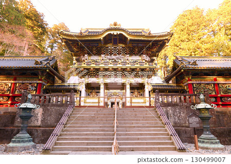 Nikko City, Nikko Toshogu Shrine, Yomeimon Gate at dusk 130499007