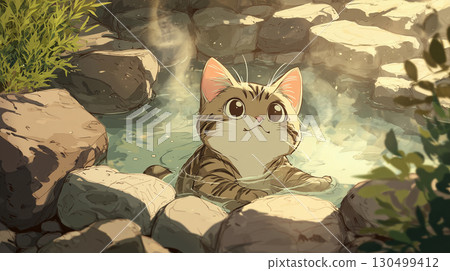 溫泉裡的小貓 溫泉裡的小貓 130499412