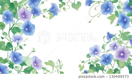 Morning glory frame background illustration 130499573