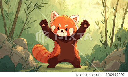 Threatening Red Panda 130499692