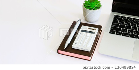 Business items, white background, copy space Business items, white background, copy space 130499854
