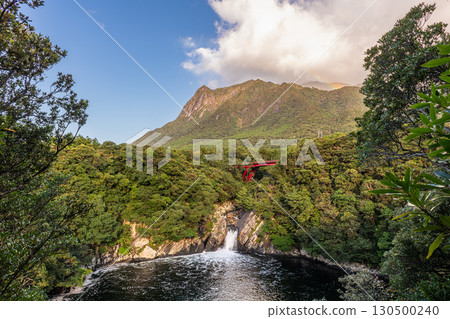 Toroki Falls and Mt. Mochomu, Yakushima, offshore Alps (Autumn) 130500240