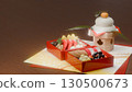 Kagami mochi and osechi transparent background material 130500673
