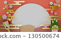 Kagami mochi and osechi transparent background material 130500674