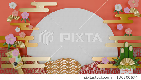 Kagami mochi and osechi transparent background material Kagami mochi and osechi transparent background material 130500674