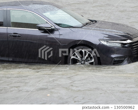Cars damaged by flooding 130500962
