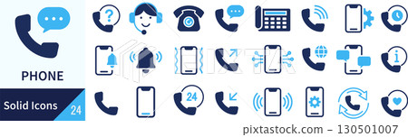 向量電話剪影圖示集 130501007