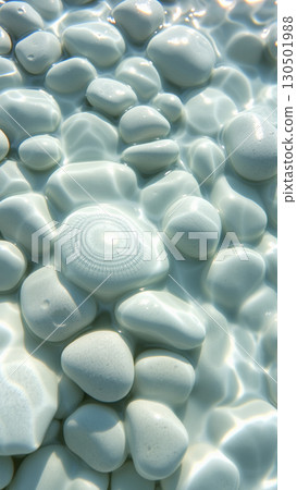 Marine white pebbles underwater. Marine white pebbles underwater. 130501988